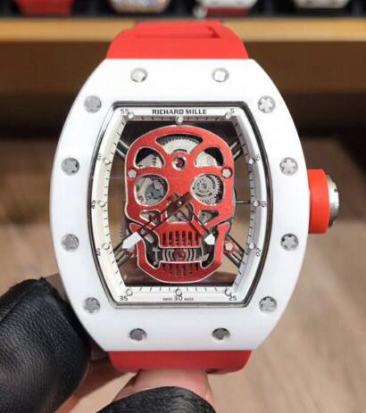 Richard Mille RM052 skull red rubber strap watch price